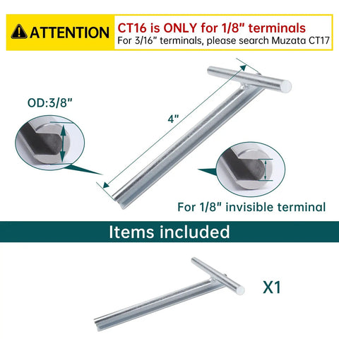 Upgraded Custom Socket Wrench For One Eighth Inch Invisible Cable Railing Kit Hardware Hidden Tensioner On Wood And Metal Posts CT16