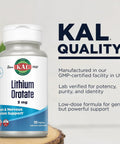 Lithium Orotate 5 Mg Supplement For Mood Support And Chill Chelated Mineral Formula With Organic Rice Bran Base 120 VegCaps