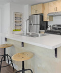 Heavy Duty L Brackets For Countertops 16x10x2 In Solid 5mm Thick Shelf Brackets Matte Black supporting kitchen island