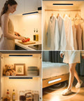 Rechargeable Motion Sensor Closet Lights With Battery Level Display, 60 LED Under Cabinet Lighting for Kitchen and Cupboard
