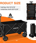 Heavy Duty Foldable Wagon Cart With 420 Lb Capacity And Big Wheels For Sand Camping Garden Sports And Grocery Hauls