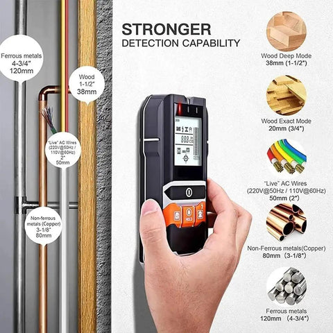 Heavy Duty 4 In 1 Stud Finder And Wall Scanner Acting As A Straight Shooter For Your House Repair Projects With A Wood Moisture Meter and LCD Display