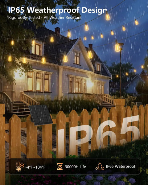 100 Feet Solar String Lights For Outdoor Use Waterproof With Remote Dimmable And Timable Three Lighting Modes 31 And 2 Shatterproof LEDs