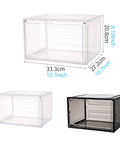 Three Six Pack See Through Storage Boxes With Acrylic Magnetic Doors For Closet Organization, different angles, medium size.