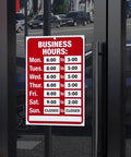 Go To Open And Closed Sign Kit With Changeable Letters And Numbers For Glass Doors Red Business Hours Display on glass door