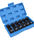 Open blue case displaying 6 Piece Strut Nut Socket Set With Storage Case For Shock Absorber Nuts 16mm 18mm 19mm 21mm 22mm 24mm
