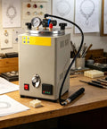 Manual Wax Pump For Wax Pot And Injector Machines With Iron And Rubber Build, stable air supply on workshop bench