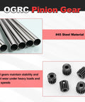 OGRC Hardened Steel 48P Pinion Gears 13T 14T 15T 16T 17T with 3.175mm shaft for Traxxas Arrma HSP HPI AXIAL Losi Tamiya 1x10 RC Cars