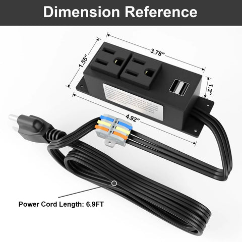 Power Outlet Kit For Gun Safe With 2 AC Outlets And 2 USB Ports 6 Point 9 Foot Removable Cables With Quick Connector