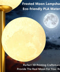 Moon Globe Floor Lamp With 3 Lit Orbs, Modern Gold Tall Floor Lamp For Living Room And Office, frosted moon shade detail