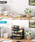 Mesh Pen Holder Desk Organizer With Drawer Ultra Versatile Pencil Organizer And Office Supplies Caddy For A Clean Slick Desk Setup