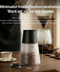 Smart Vacuum Sealed Coffee Canister With Digital Display And Humidity Monitor, 650Ml Airtight Food Storage Jar on bar counter.