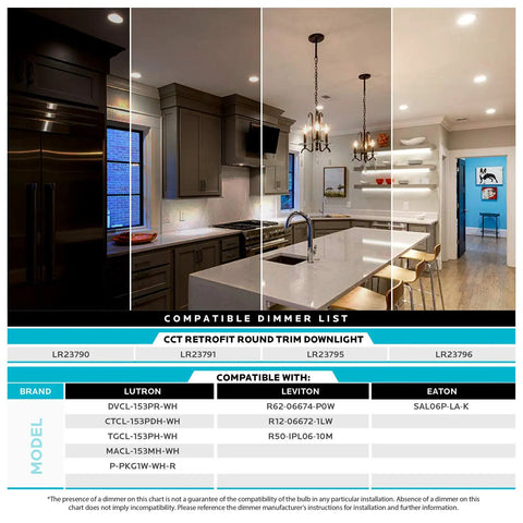Modern kitchen with 4 Inch LED Recessed Can Lights Kit, 10W (60W Equivalent), Color Temperature Switchable 2700K 3000K 3500K 4000K 5000K