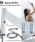 Stainless Steel Rain Shower Head Combo With 6 Inch Rainfall And Handheld 2 Settings Explosion Proof 78 Inch Hose Black Finish