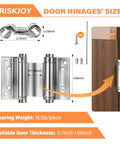 Diagram of 4 Pack 3 Inch Double Action Spring Door Hinges Dual Swing Saloon Hinges With Screws And Pins Heavy Duty Stainless Steel Silver