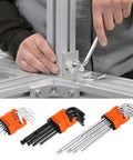 LYIYEYAN 27 Piece Hex Key Set, ball end Allen wrenches and Torx bits, CR V steel, for bike and furniture assembly