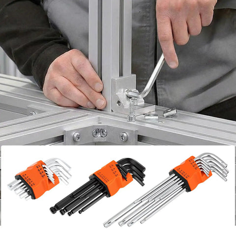 LYIYEYAN 27 Piece Hex Key Set, ball end Allen wrenches and Torx bits, CR V steel, for bike and furniture assembly
