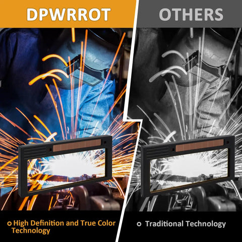 Comparison of Shade 5-13 Auto-Darkening Welding Lens With True Color HD Deep Blue Weld View and traditional technology