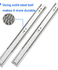 Six Pairs Of 22 Inch Soft Close Full Extension Drawer Slides With Side Mount Ball Bearings, Built Tough, 100 Lb Load Rating