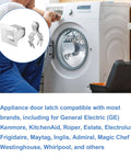 Technician installing appliance door latch kit upgrade 2 pack for GE and most brands replacement parts includes 279570 279570M
