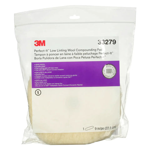 Low Linting Wool Compounding Pad For Auto Detailing 9 Inch Double Sided Pro Grade Fast Cutting Wool Pad packaging