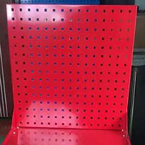 Heavy Duty Metal Tool Cabinet With Lockable Steel Chest, Large Capacity Garage Workshop Storage Cabinet For Tools, Rugged Construction, Durable Steel Tool Chest For Home Garage And Commercial Shop Organization, red perforated steel panel