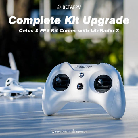 ELRS V3 Cetus X Betaflight FPV Kit With LiteRadio 3 Transmitter And VR03 Goggles, white controller in focus