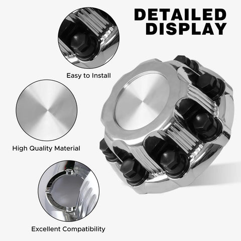 Chrome Wheel Center Caps 8 Lugs Set Of 4 For Select 16 Inch Vans And Trucks Compatible With Chevy Silverado Avalanche 2500 Detailed View