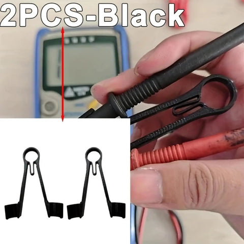 10-Piece Universal Meter Probe Tweezers Stand For Multimeter Testing, Hands-Free Probe Holder Clamp For Wires, Precision Tool Set For DIY Electronics, Black, 2PCS