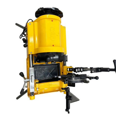 Heavy Duty Electric Pipe Threader Machine With Npt And Bspt Dies For Half To Four Inch Pipe 750 Watt 220v Motor top view showing threading components.