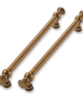 2 Pack 8 Inch Center Antique Brass Cabinet Pulls Heavy Duty Solid Zinc Alloy Handles for Cabinets Dressers Kitchens and Bathrooms