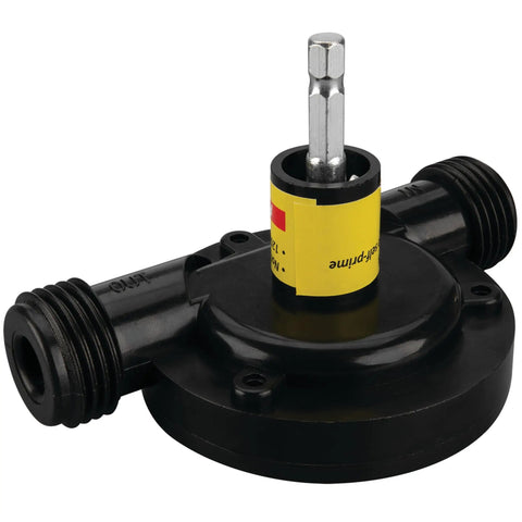 Drill Pump Liquid Transfer Kit for 1200+ RPM Drills, featuring a self-priming pump with 3/4 inch hose connection.