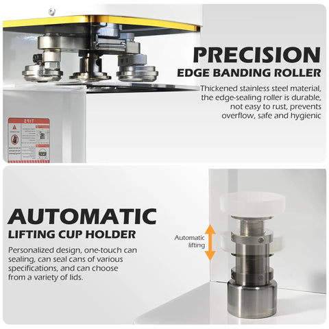 No Sweat Automatic Cup Sealer, 140 Watt Commercial Foil Wrapping Machine with integrated automatic lifting cup holder.