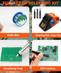 Full set of accessories for 939D Plus Digital Soldering Station With 100W PID Temperature Control Fast Heating To 896F
