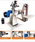 Tough As Nails 2X72 Belt Grinder Sander with 1500W motor, featuring adjustable settings and hydraulic support for metal, wood.