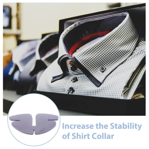 Close-up of 50 Piece Pvc Butterfly Collar Stays Double Layer Shirt Inserts, enhancing collar stability, ideal for daily fits.