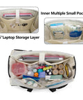 Open view of Workhorse Nurse Bag With 15.6 Inch Laptop Sleeve showing organized medical supplies and inner pockets, durable design.