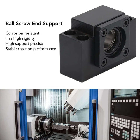 Top Tier Ball Screw End Support Kit Made From Heavy Duty Carbon Steel Bearing Block For SFU1605 And SFU1204 Models on CNC lathe