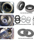 Ford Super Duty Front Axle Seals Kit with outer dust seal, inner tube seal, needle bearing, snap ring, thrust washer for Dana 50 60