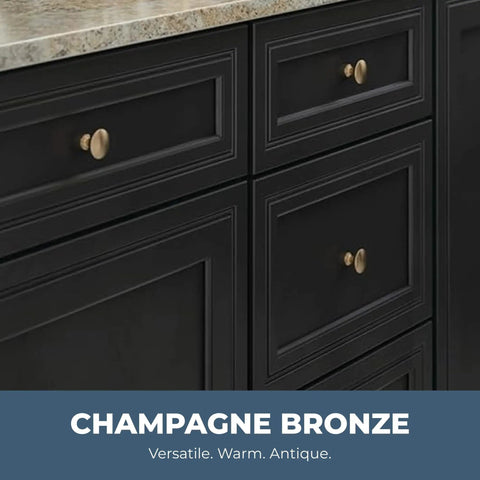 Champagne Bronze Round Cabinet Knobs Set Of 10 For Cabinets Dresser Drawers And Kitchen Doors Easy Install