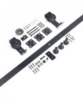 Bi Folding Barn Door Hardware Kit For Two Doors With Black Top Mount Rollers Interior Use Rails Fit Per Panel 18 Inches