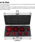 Eight Piece Diamond Hole Saw Drill Bit Set With M14 Thread For Glass Tile Marble Granite Ceramic Dry Drilling Kit Ranging From 20Mm To 68Mm in case