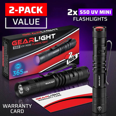 S100 UV Black Light Flashlight 2 Pack Pocket Size Ultraviolet Pen Light For Leak Detection And Hotel Inspections Stain And Dye Finder Pet Urine Bed Bug Scorpion Spots Hidden Glow Revealer