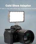 On Camera RGB LED Light With 6000mAh Battery, App Control Via Bluetooth, All Metal Portable Video Lighting Panel For Filming And Photo Shoots, Retro 08X, 8 Hour Battery Life At 50 Percent Brightness mounted on camera