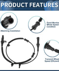 Front view of INFINAUTO ABS wheel speed sensor harness for Ford Mustang 2005–2010; black connector and cable