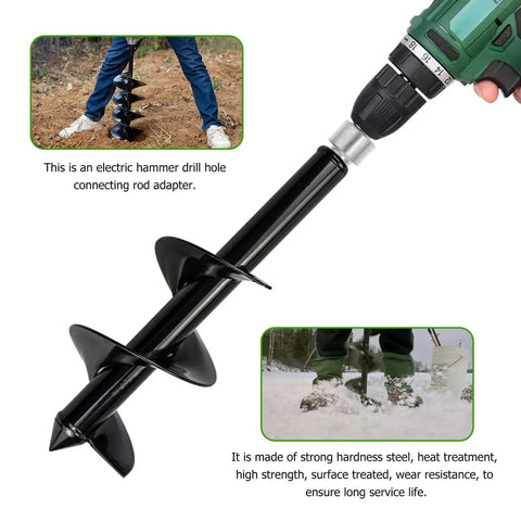 Heavy Duty Drill Chuck Earth Auger Adapter for Garden Drills and Electric Power Tools Drill Bit Converter