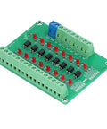 Eight Channel Optical Isolation Module 24V To 5V Optocoupler PLC Signal Converter Board shown from front angle