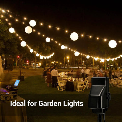 WiFi Smart Yard Stake Plug With Six Outlets, Waterproof Power Timer, ideal for garden lights setup