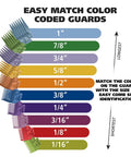 Color Pro Complete Haircutting Kit With Easy Color Coded Guide Combs For Corded Clipper Clipping And Grooming Men Women And Children Model 3029694 combs chart