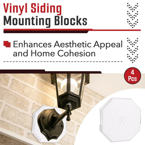 Set Of Four Octagon Vinyl Siding Mounting Blocks One Half Inch Lap Siding Compatible Durable ABS Plastic With Paintable Surface For A DIY Friendly Seamless Exterior Look on brick wall with light fixture